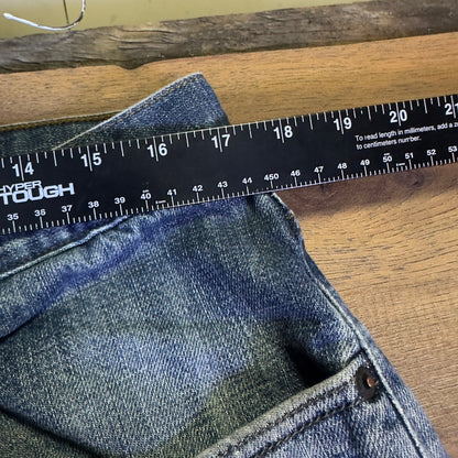 Levi's 569 Loose Straight Jeans Men's 36x34 Blue Distressed Y2K Denim Pants