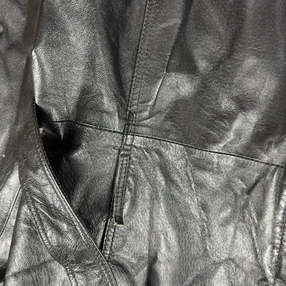 East 5th Womens Genuine Leather Zip Front Belted Jacket Black XL RN 93877