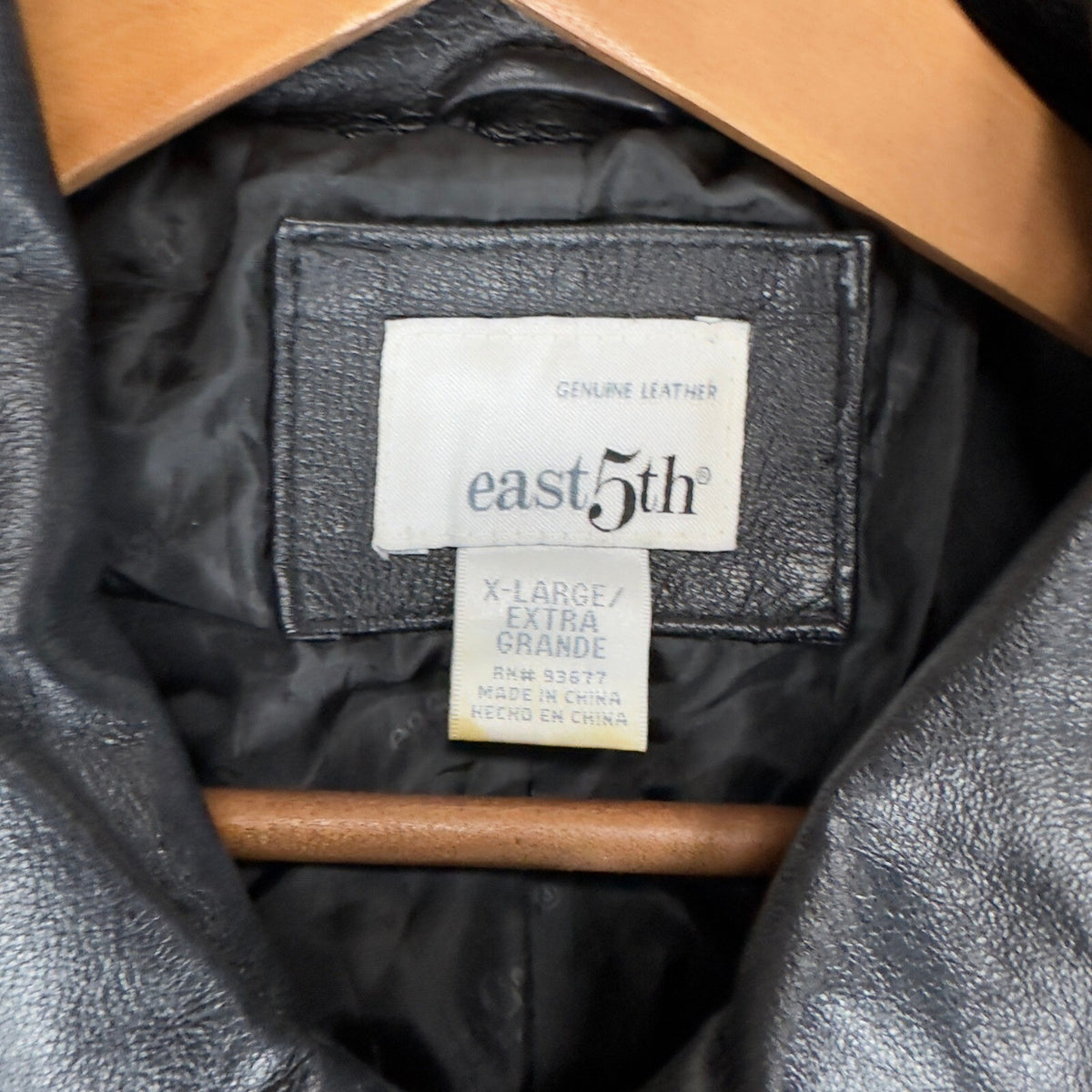 East 5th Womens Genuine Leather Zip Front Belted Jacket Black XL RN 93877