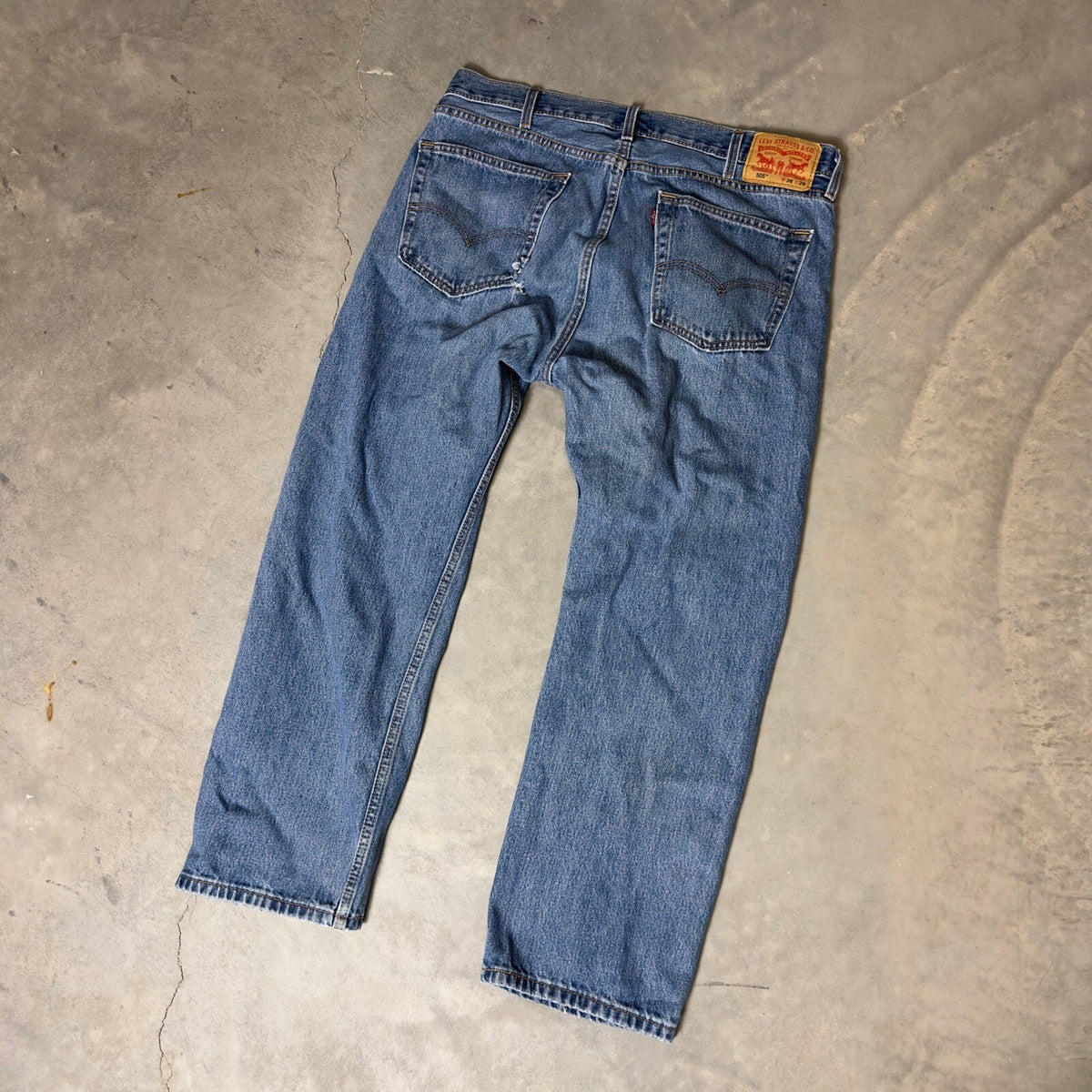 Levi's 505 Regular Fit Jeans Mens 38x29 Blue Baggy Grunge