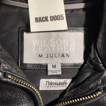 Vintage Wilsons Leather M. Julian Jacket Mens M Black Thinsulate Streetwear 90s