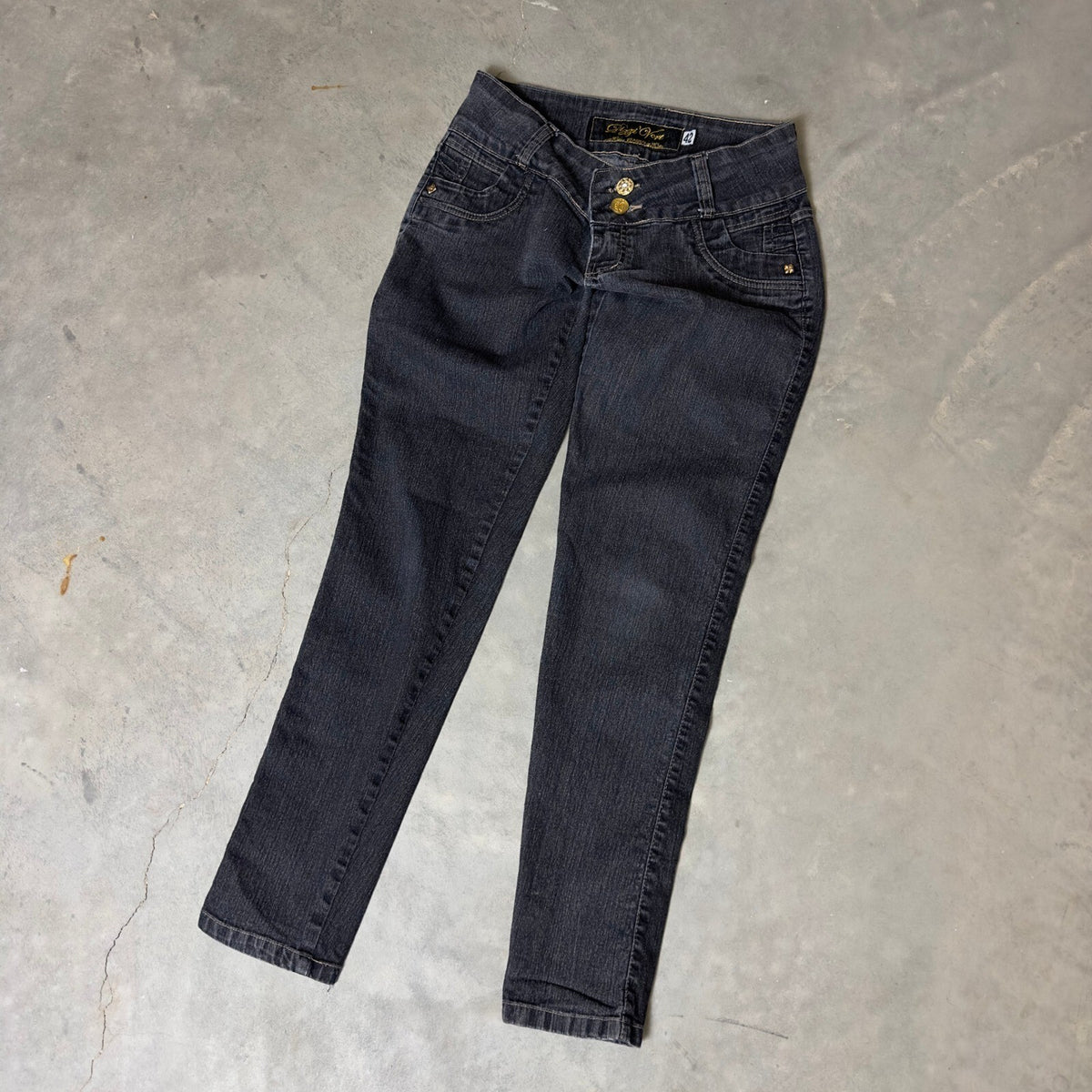 Dizzi Vert Denim Jeans Women 42 Black