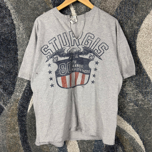 Sturgis 80th Anniversary Rally 2020 T-Shirt Mens 2XL Gray