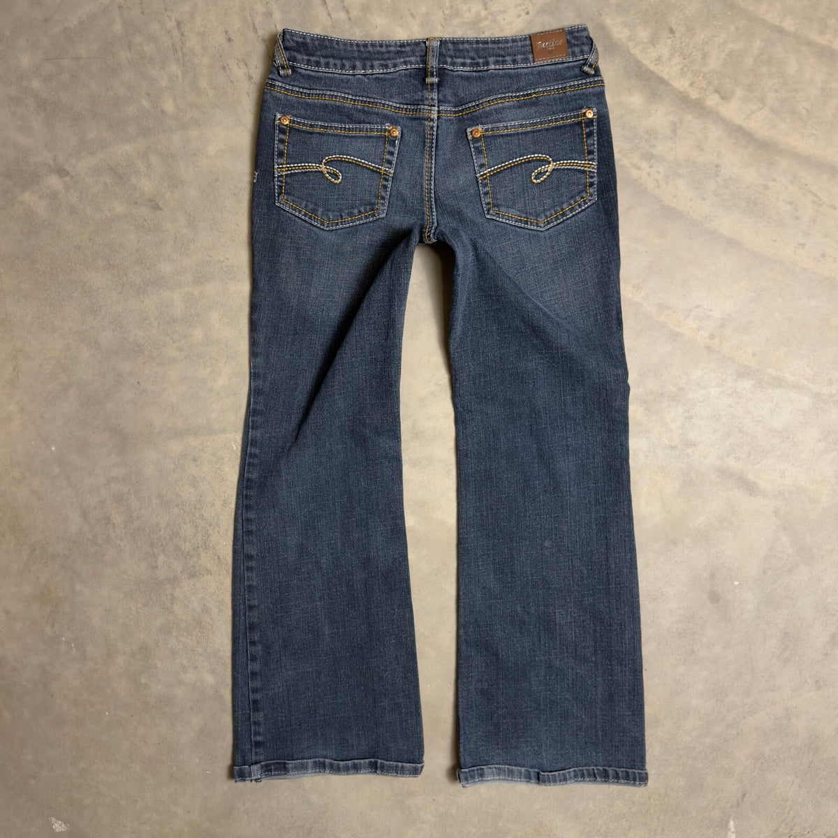 Justice Jeans Bootcut Denim Pants Girl 10.5 Slim Blue Y2K