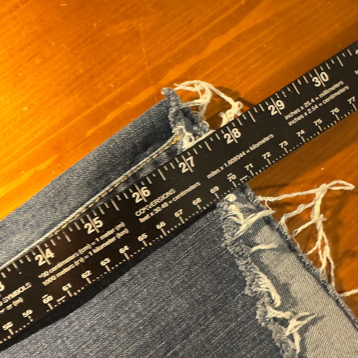 Seven7 Bootcut Jeans Womens 6 Blue Raw Hem