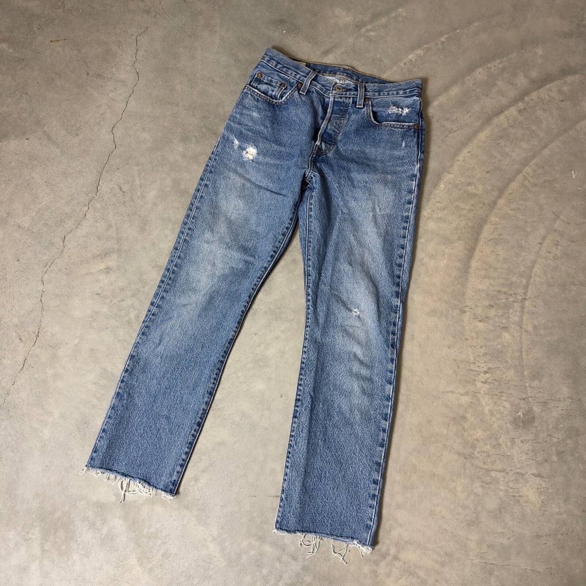 Levis Premium 501 Original Fit Straight Jeans Women 25 Big E
