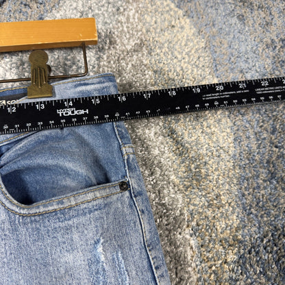 Southpole Skinny Moto Jeans Mens 32x32 Light Wash Distressed