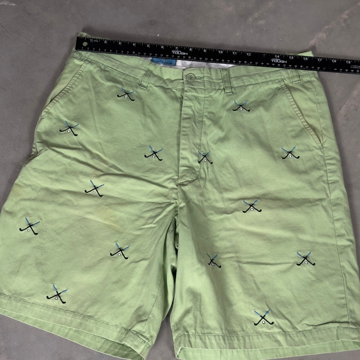 Castaway Clothing Golf Shorts Mens 34 Lime Green Embroidered
