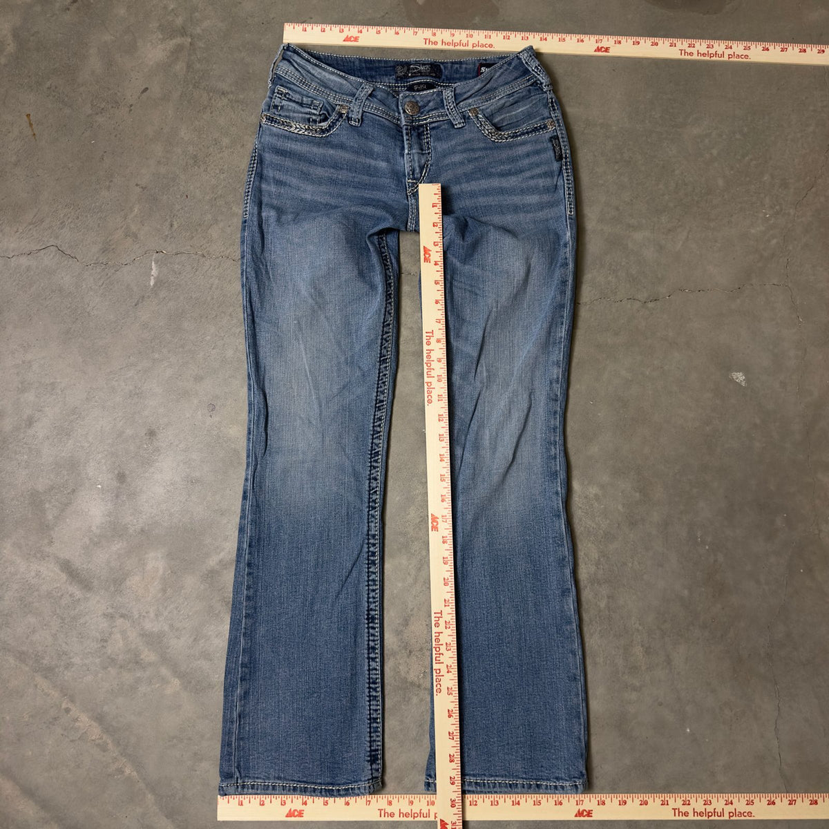 Silver Jeans Suki Mid Slim Boot Womens 29 Dark Wash Stretch