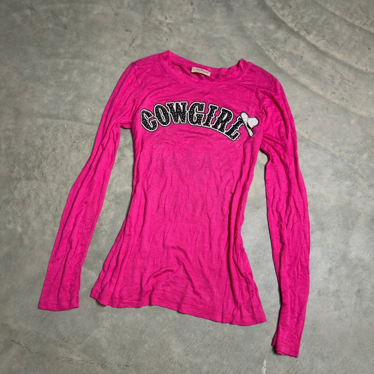 Y2K From Los Angeles Cowgirl Graphic Top Womens Small Pink