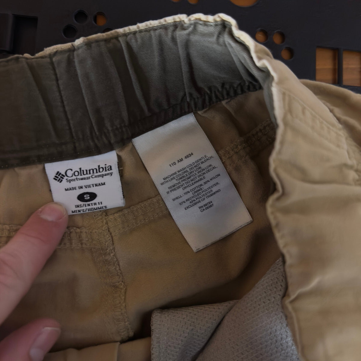 Columbia Cargo Shorts Mens S Tan Khaki Hiking Belted Outdoor