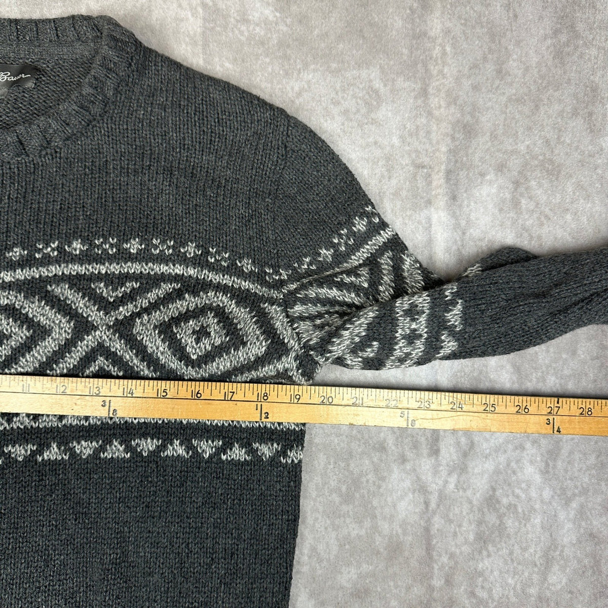 Eddie Bauer Fair Isle Sweater Mens M Gray Heritage Outdoor