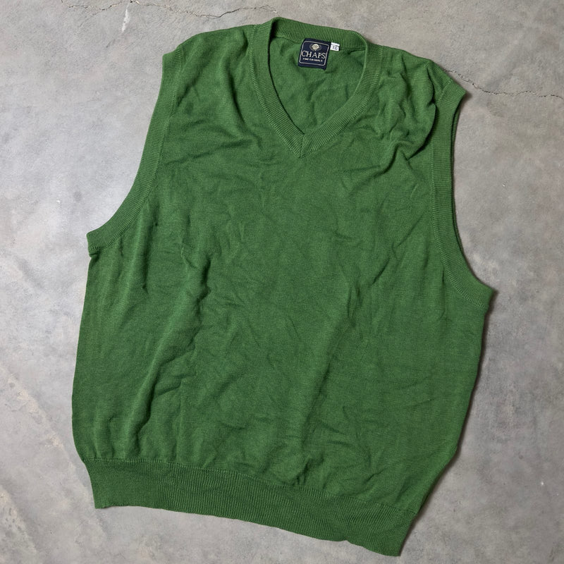 Vintage Chaps Fine Casuals Sweater Vest Mens XL Green