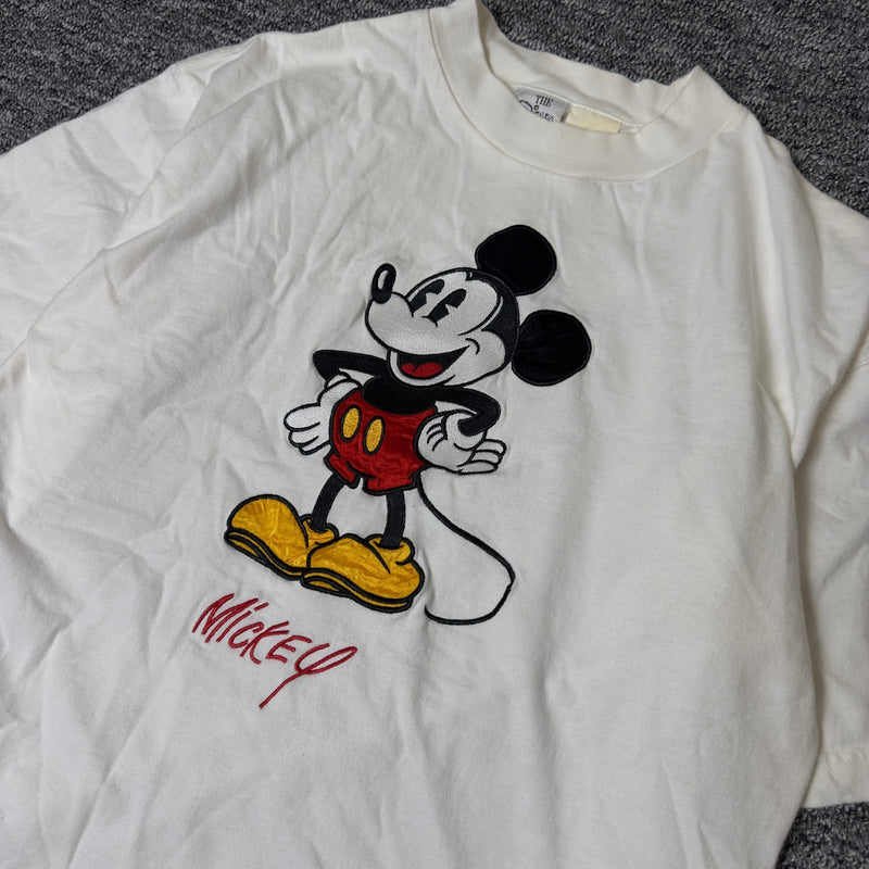 Disney Store Mickey Mouse Applique Graphic Tee Cream