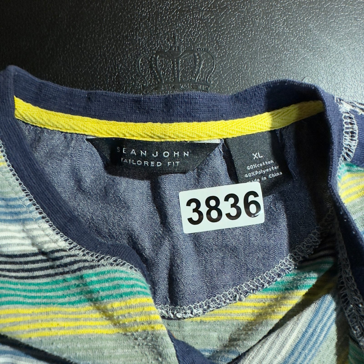 Vintage Y2K Sean John Tailored Fit Striped Henley Mens XL