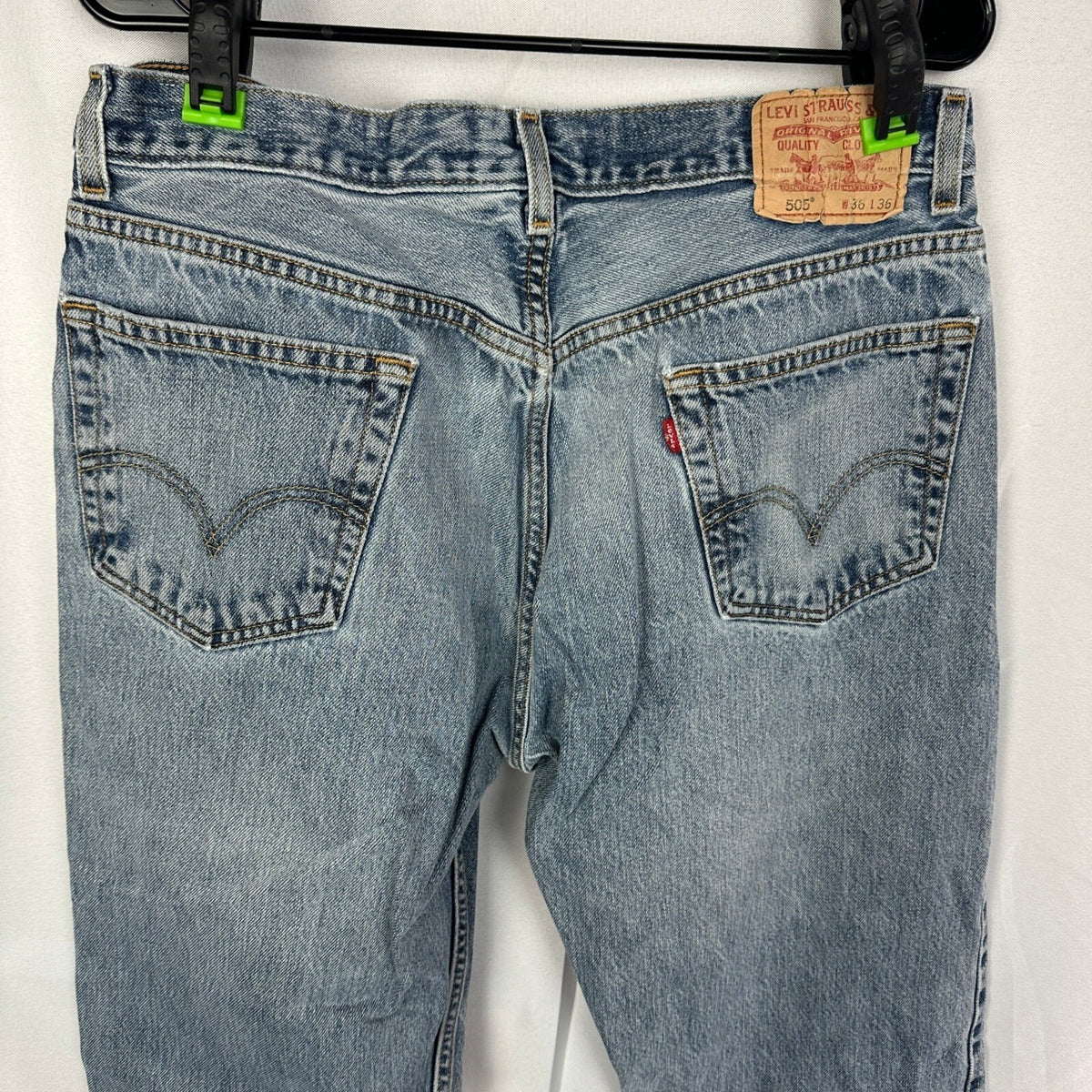 Levi's 505 Regular Fit Jeans Mens 36x36 Light Wash Baggy