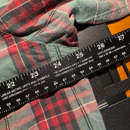 Cabelas Plaid Button Down Shirt Mens L Tall Green Red