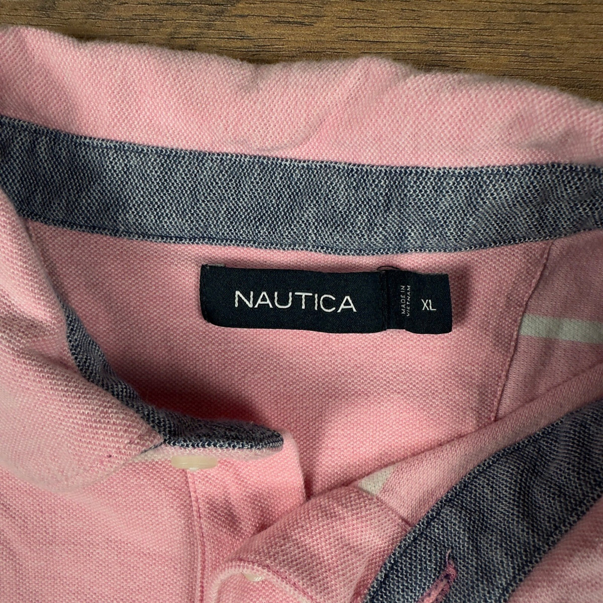 Nautica Striped Polo Shirt Mens XL Pink Blue Preppy Nautical