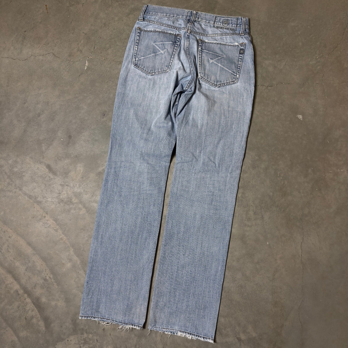 Y2K Rock & Republic Straight Leg Jeans Mens 30x34 Distressed Baggy Streetwear