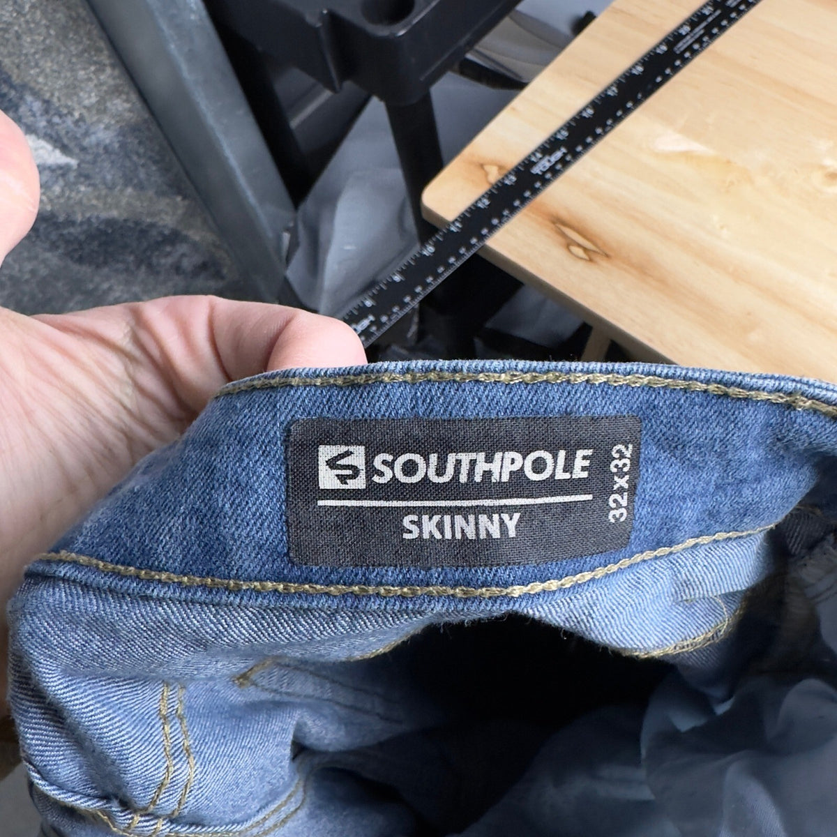Southpole Skinny Moto Jeans Mens 32x32 Light Wash Distressed