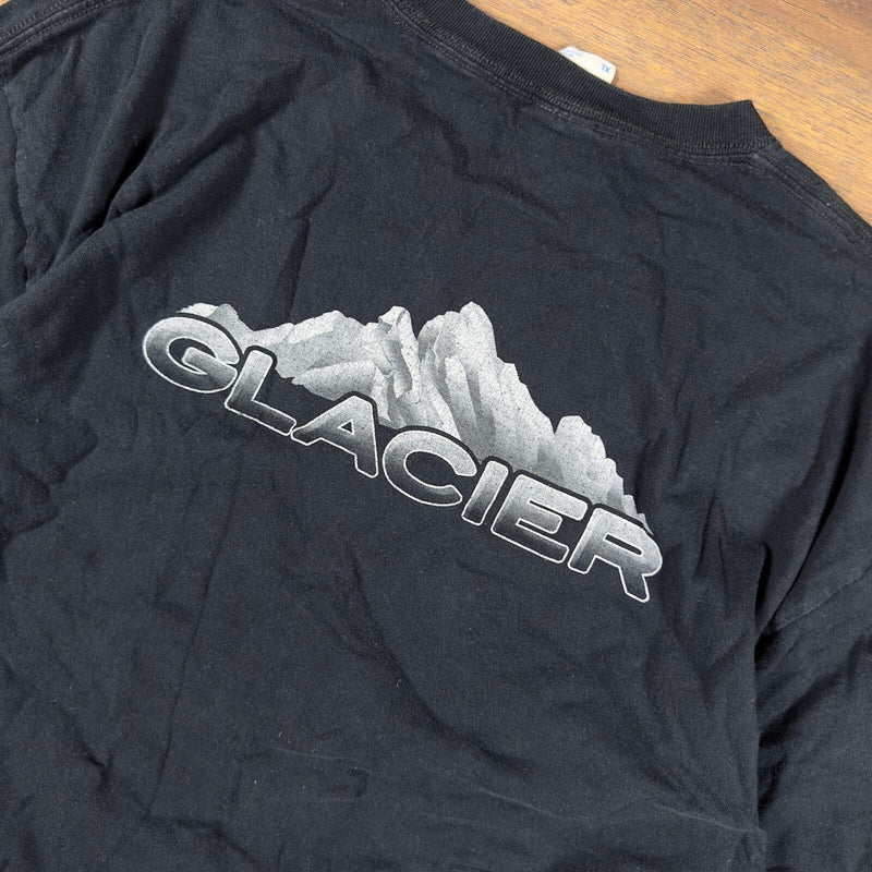 Glacier Mountain Graphic T-Shirt Mens XL Black National Park