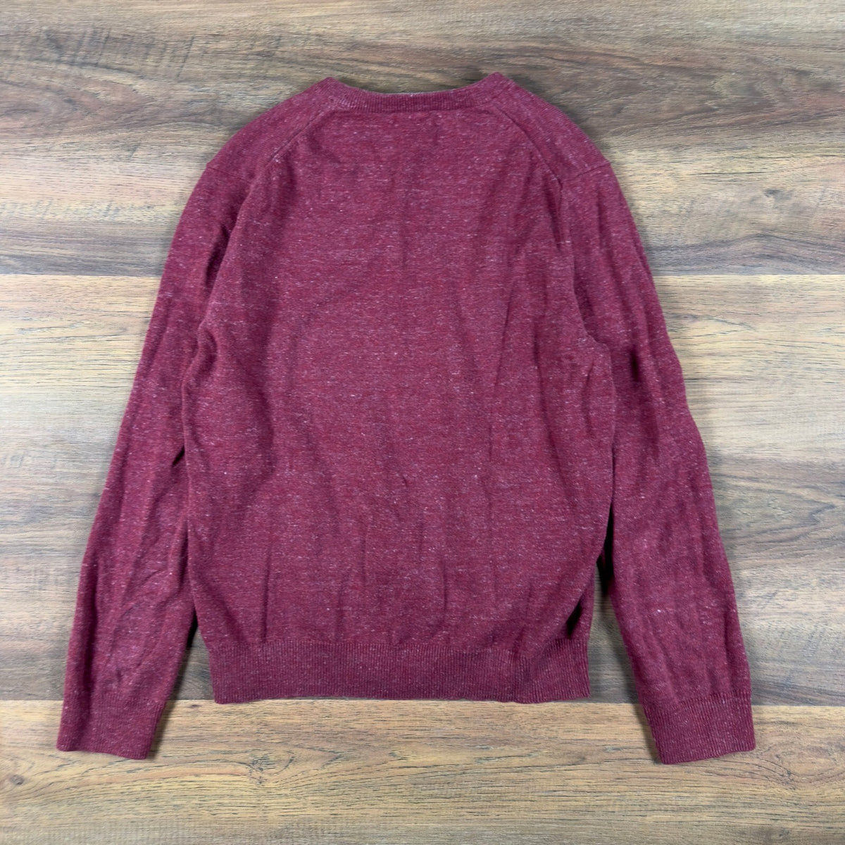 Y2K Express V-Neck Sweater Mens M Burgundy Heathered Knit