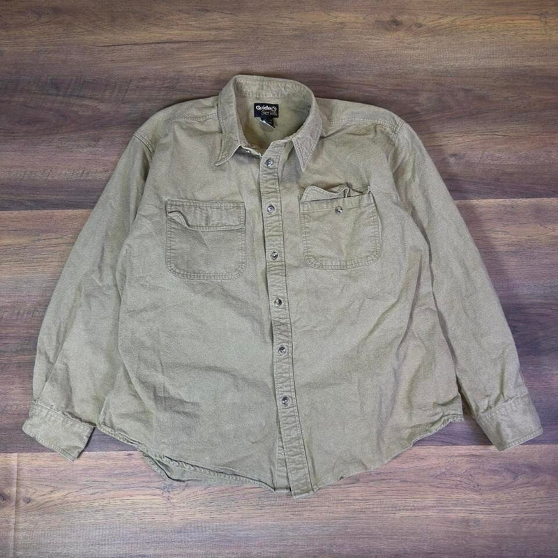 Guide Series Button Up Shirt Mens XL Tan Workwear Rugged