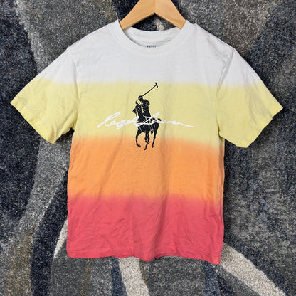 Polo Ralph Lauren Big Pony Tee Boys M 10-12 Ombre Dip Dye