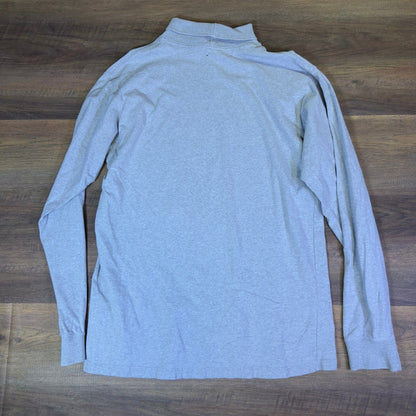 Carhartt Mens XL Tall Mock Neck Long Sleeve Shirt Heather Gray Distressed Cotton