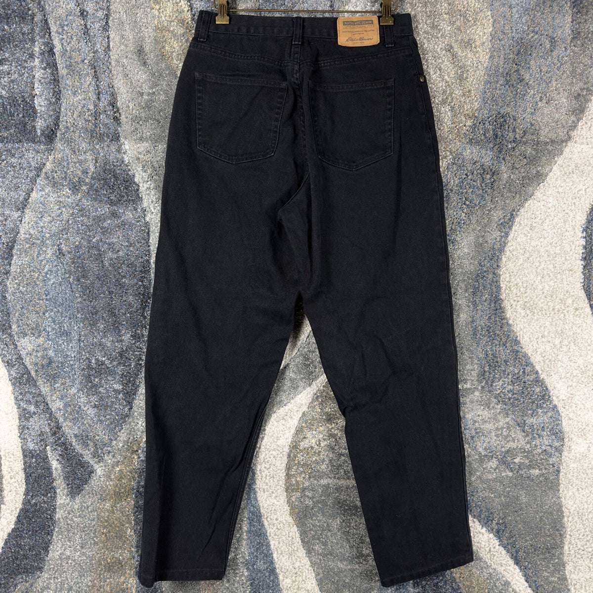 Vintage Eddie Bauer Straight Jeans Womens 12 Black High Rise