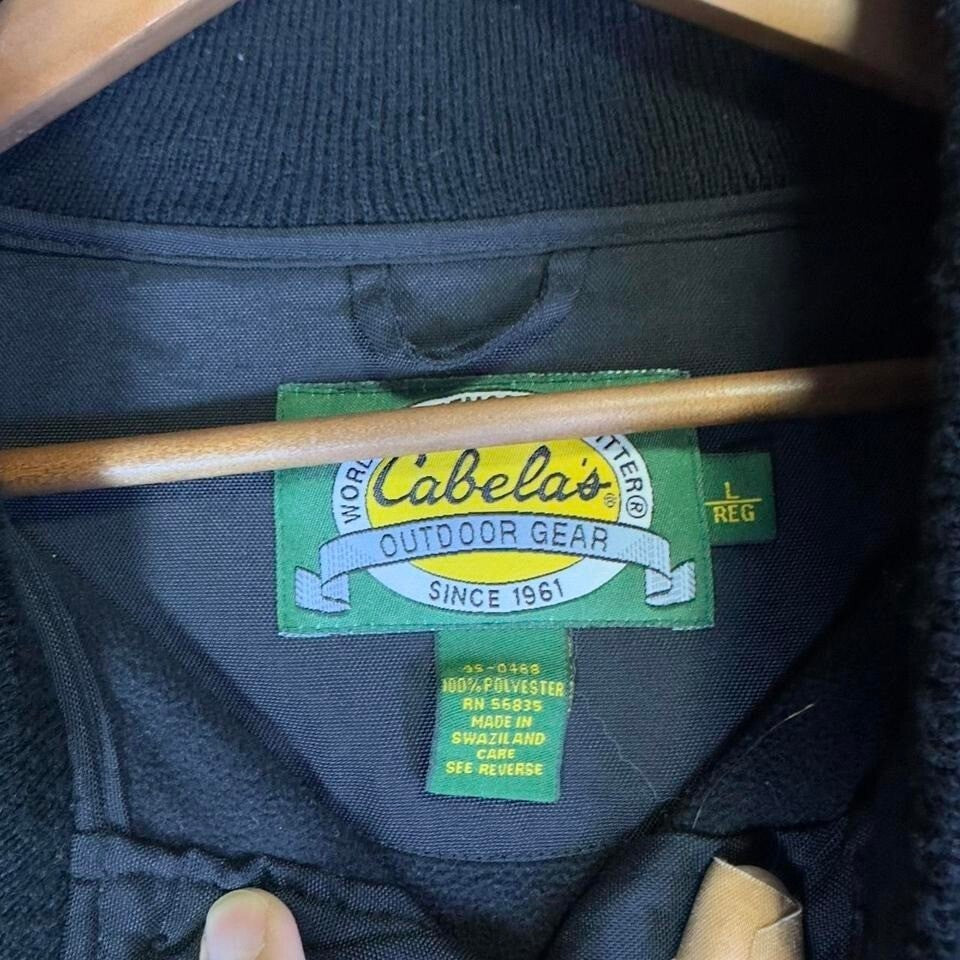 Cabela's Fleece Pullover Black Men's Large Warm Layering Hunting Hiking