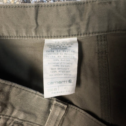 Carhartt B147 Canvas Work Shorts Mens 40 Olive Green Baggy
