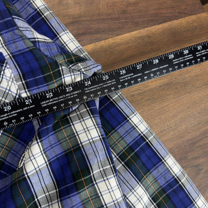 Vintage Woolrich Quilted Flannel Shirt Jacket Mens Large Blue Plaid Insulated