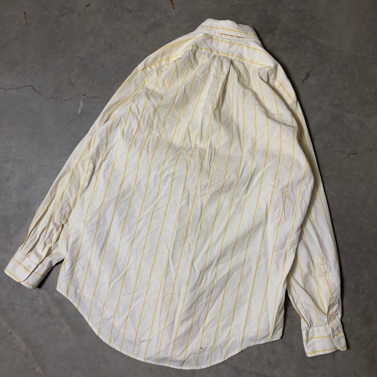 Ralph Lauren Striped Shirt Mens 15.5 32 Yellow
