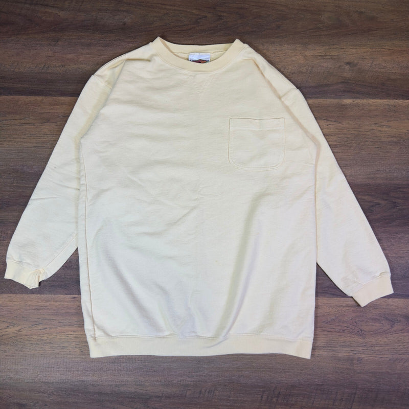Vintage 90s Carolina Clothing Co Sweatshirt Pale Yellow USA