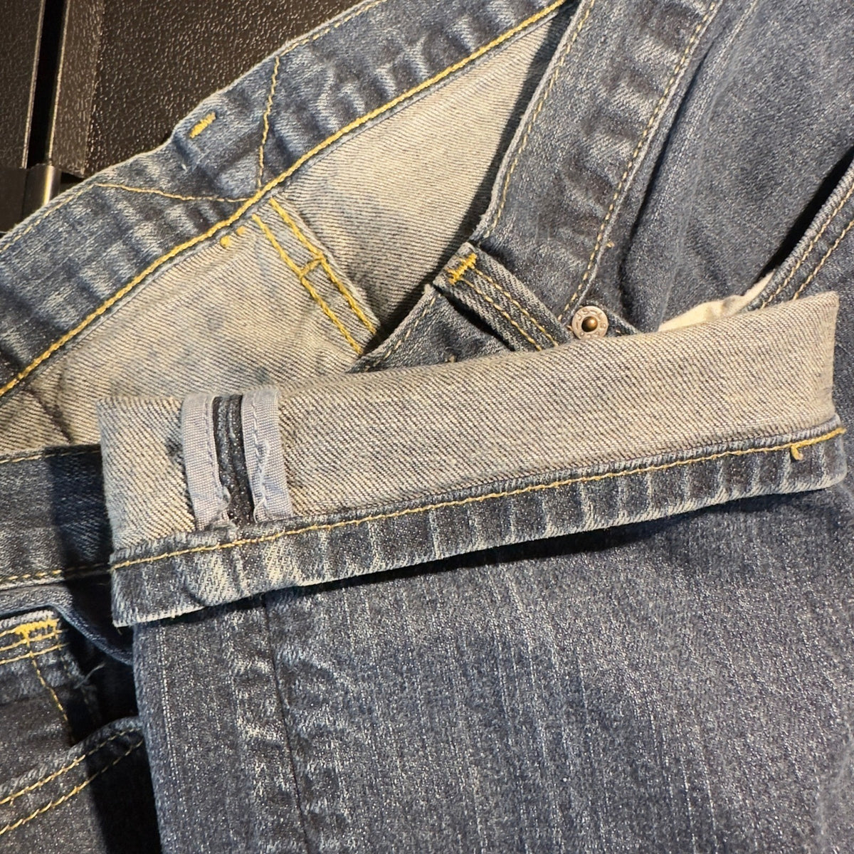 Levi's 514 Slim Straight Jeans Mens 32x36 Blue Selvedge