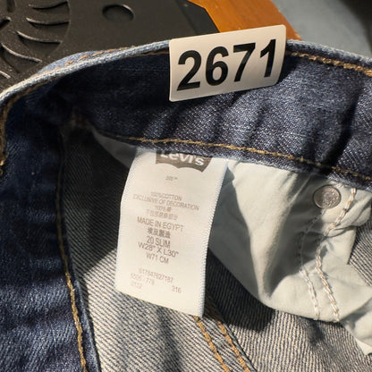 Vintage Y2K Levi 505 Slim Fit Jean 28X31 Blue Straight Denim
