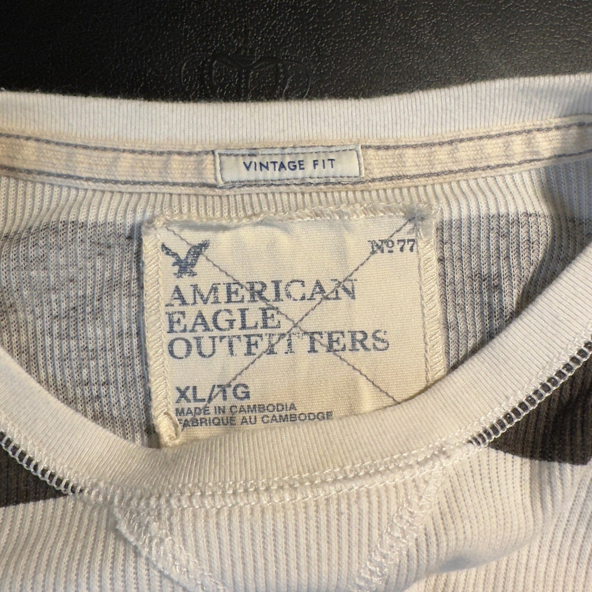 Vintage American Eagle Waffle Thermal Mens XL Brown Striped