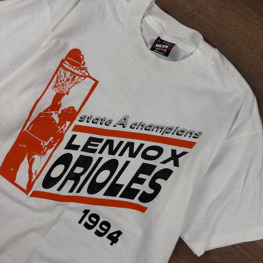 Vintage 1994 Lennox Orioles Champions T-Shirt Mens L White