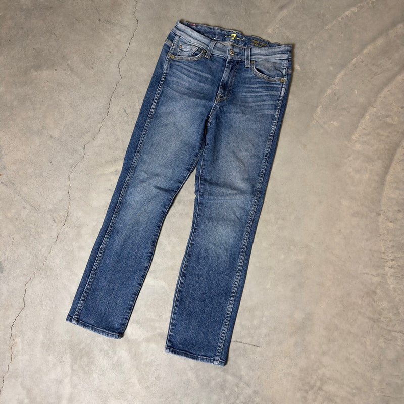 7 For All Mankind High Waist Ankle Straight Jeans Womens 26
