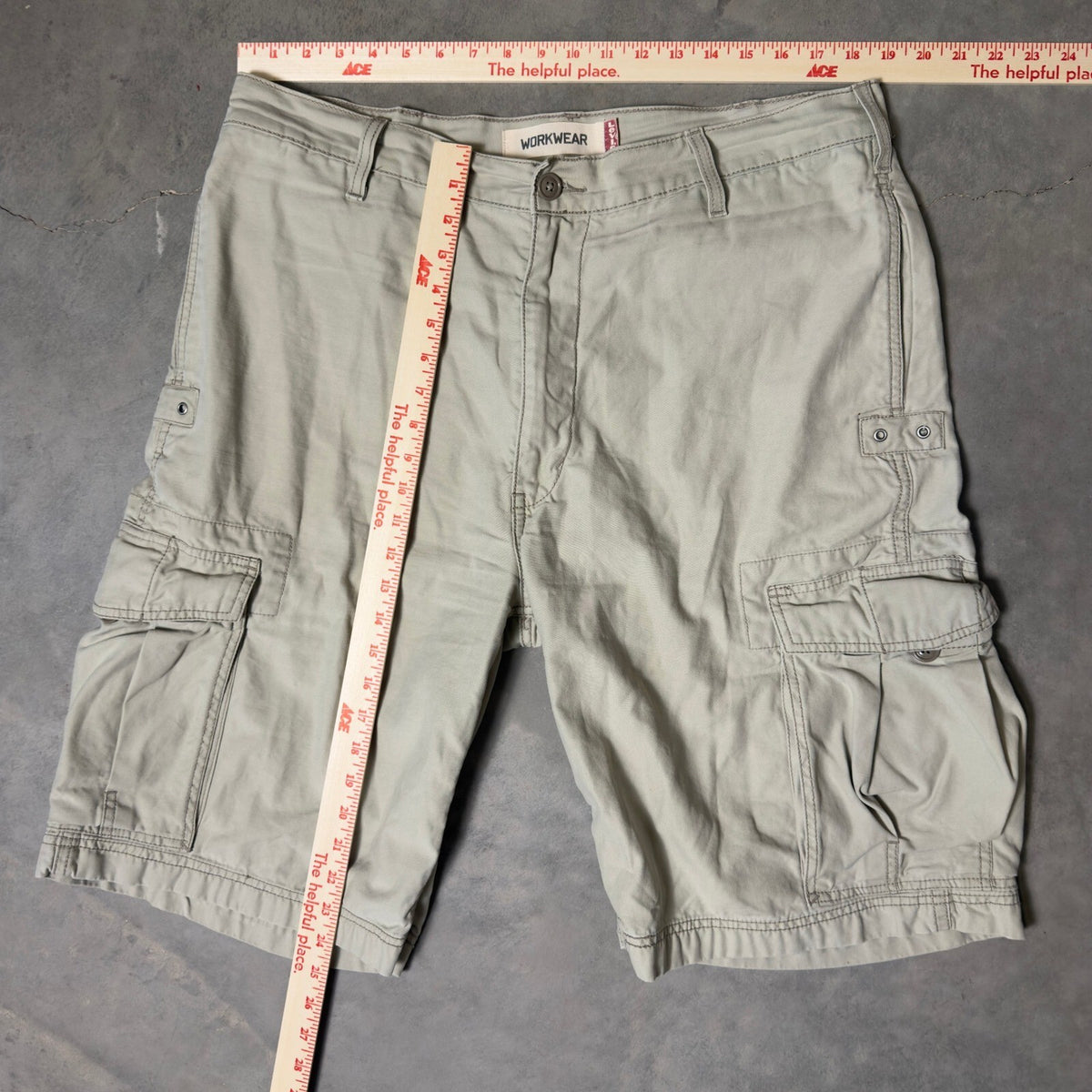 Levi's Workwear Cargo Shorts Mens 36 Khaki Baggy Gorpcore
