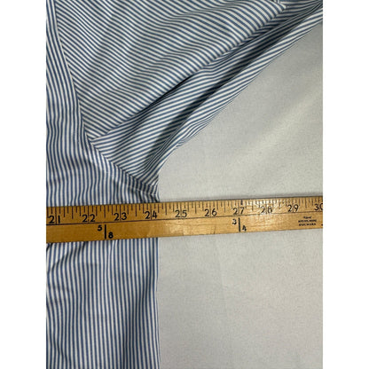 Eddie Bauer Men's Large Blue White Stripe Button Down Shirt