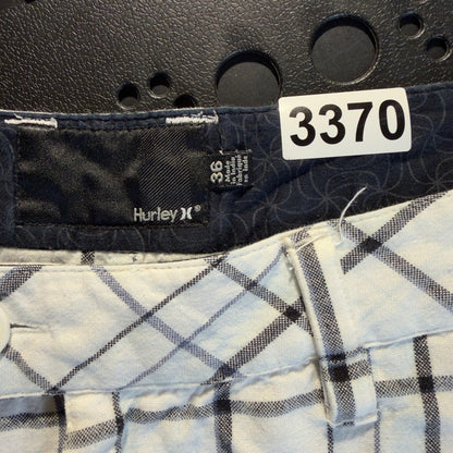 Hurley Plaid Walk Shorts Mens 36 White Black