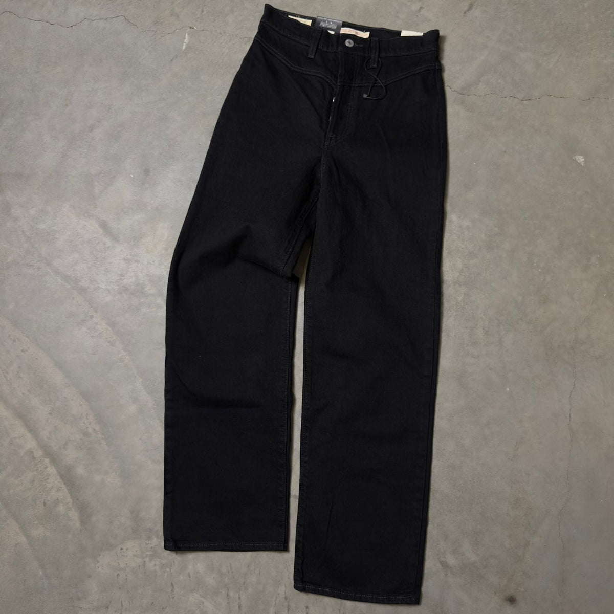 NWT Levis Premium Western Ribcage Straight Jeans SZ 27 Black