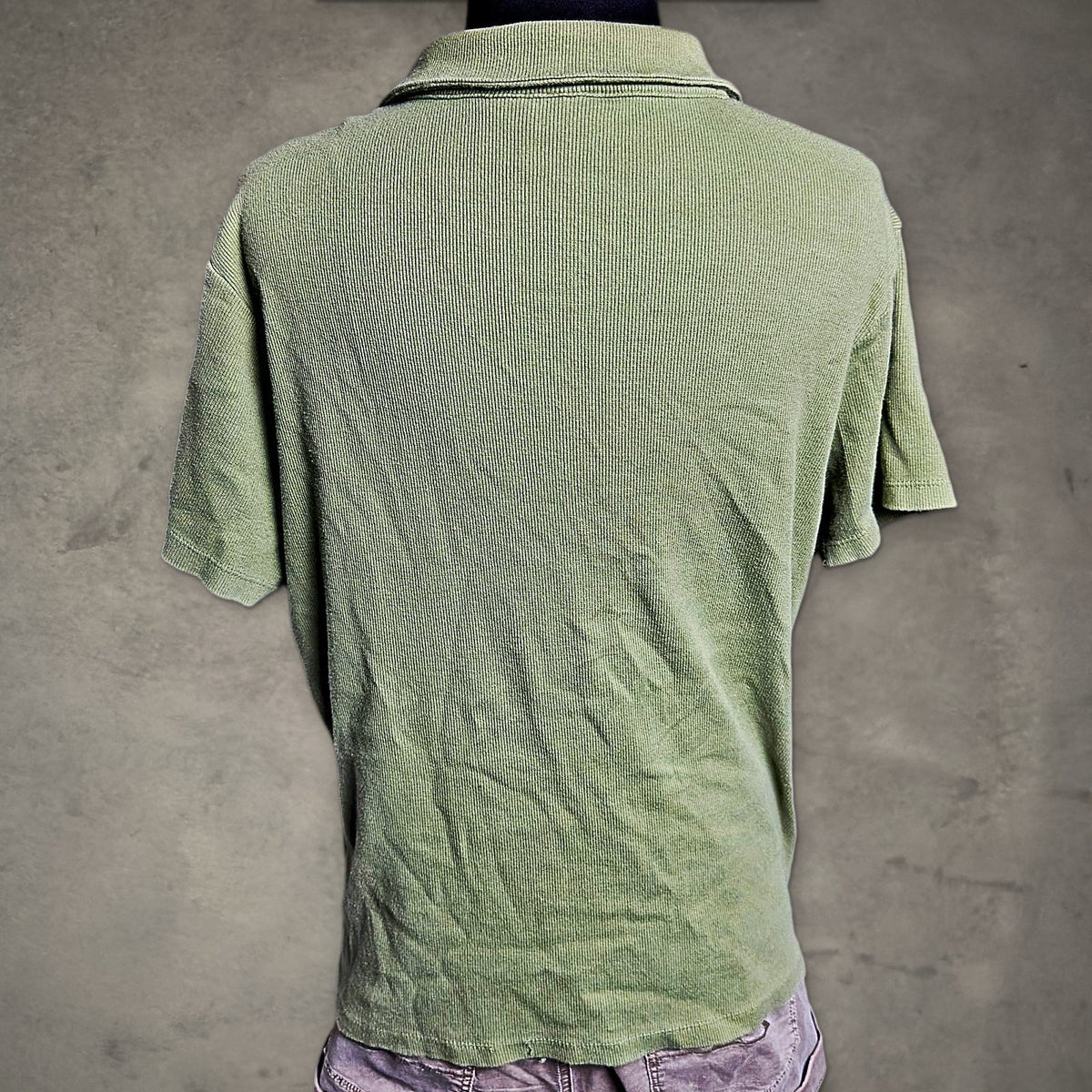 NorthCrest Ribbed Polo Shirt Womens XL Sage Green