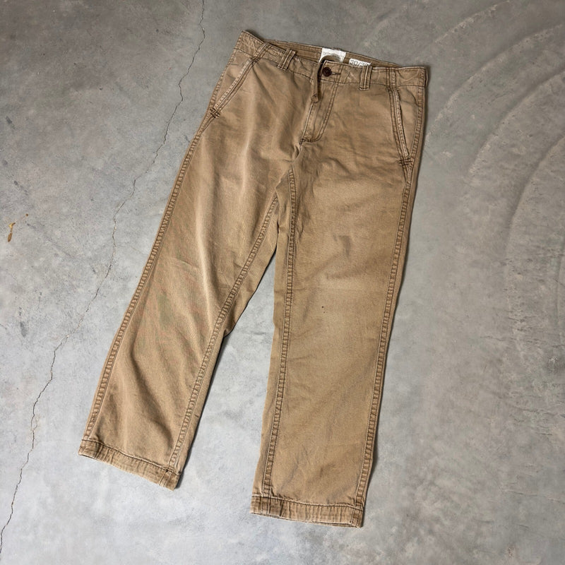 Aeropostale Flat Front Chino Pants Mens 30x30 Khaki Baggy