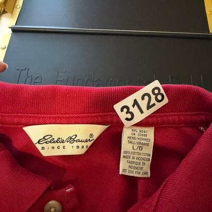 Vintage Eddie Bauer Polo Shirt Mens Large Tall Red