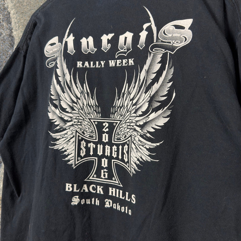 Vintage 2006 Sturgis Rally T-Shirt Mens XL Black Black Hills