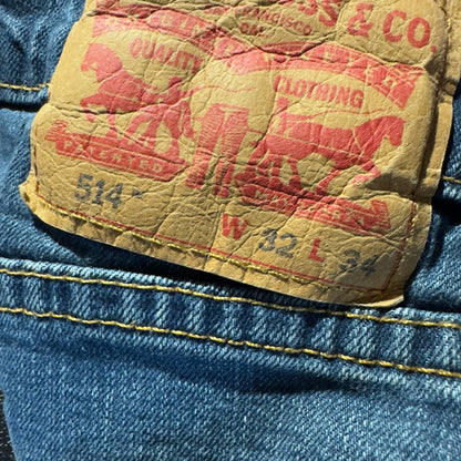 Levi's 514 Straight Fit Jeans Mens 32x34 Medium Wash Blue