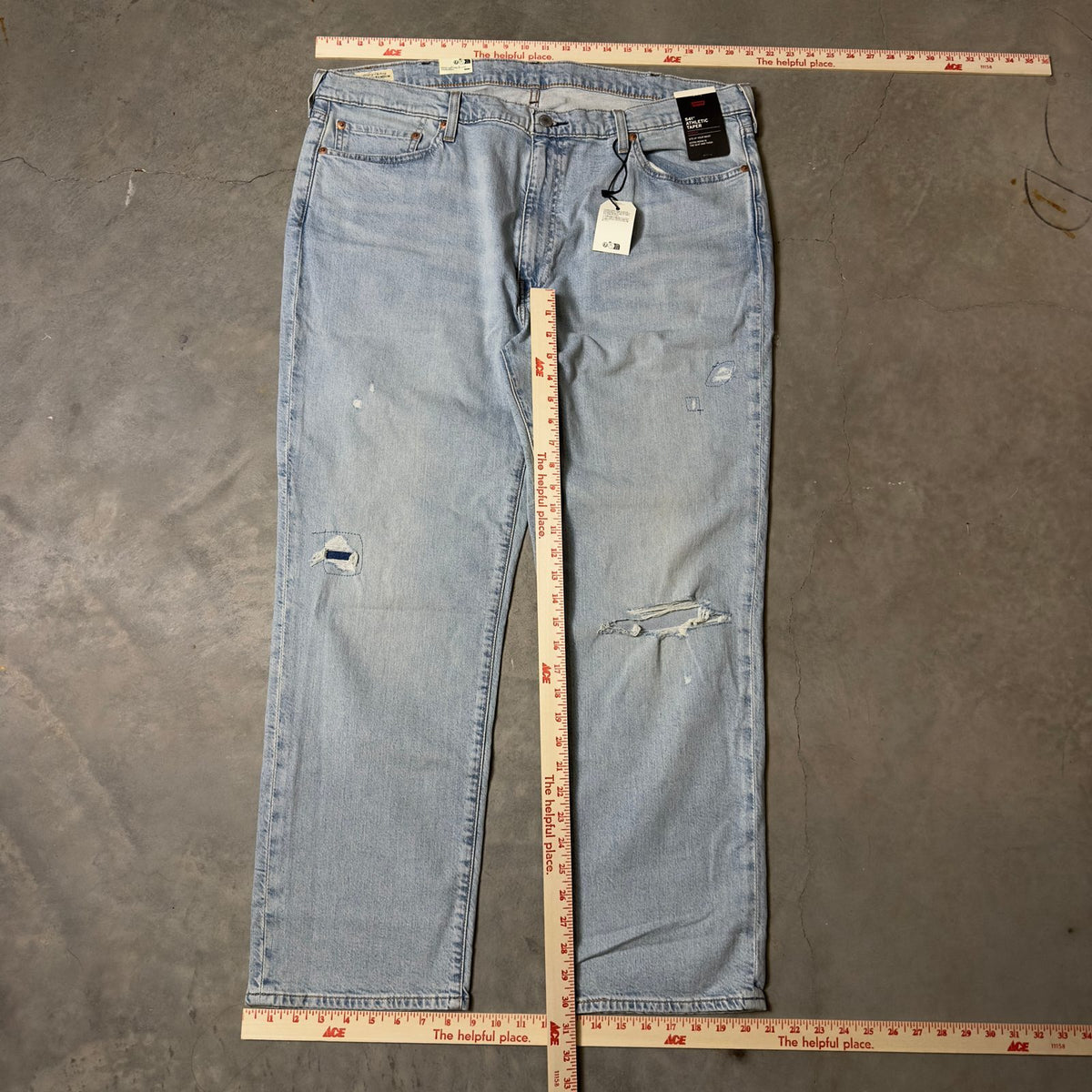 NWT Levi's Premium 541 Taper Jeans Mens 42x30 Distressed